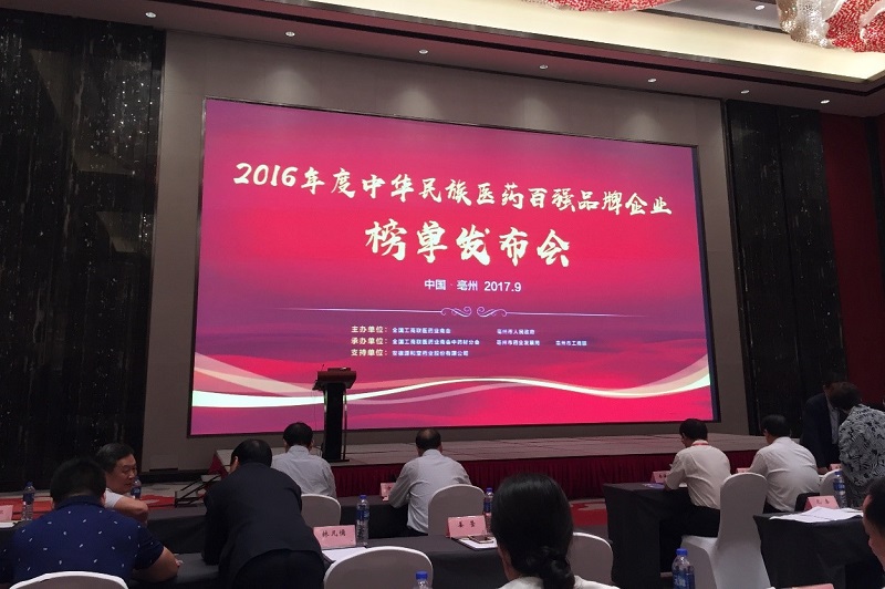 pa视讯药业携热毒宁注射液强势上榜2016年度中华民族医药百强品牌企业