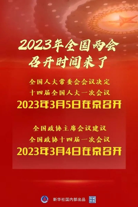 2023年全国两会召开时间，来了！